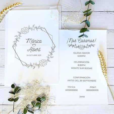 Invitación Flores Minimalista