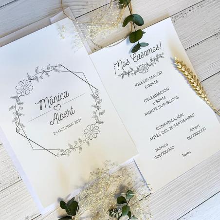 Invitación Flores Minimalista