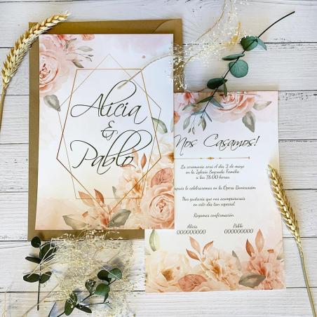 Invitaciones de Boda Rosa Pastel