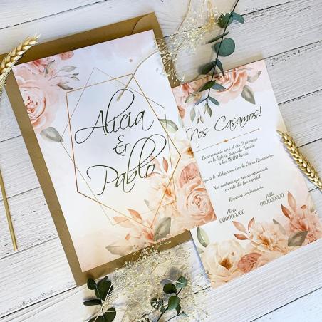 Invitaciones de Boda Rosa Pastel