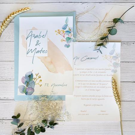 Invitación Acuarela Reey