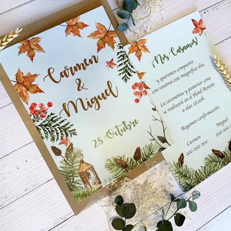 Invitación Boda Otoñal
