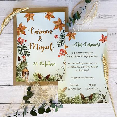 Invitación Boda Otoñal