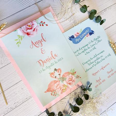Invitación Boda Flamencos
