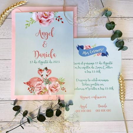 Invitación Boda Flamencos