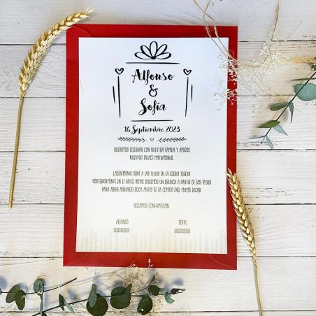 Invitación Florecillas Sencilla