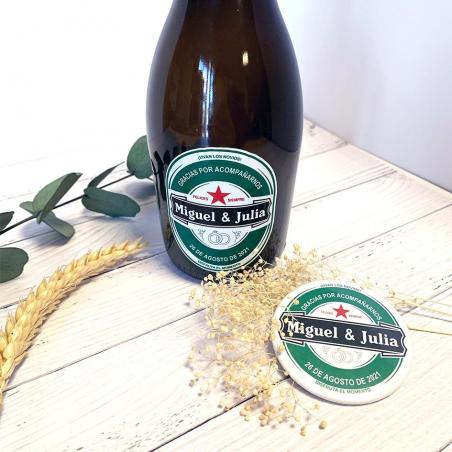 Pack Abridor Botella + Adhesivo Boda