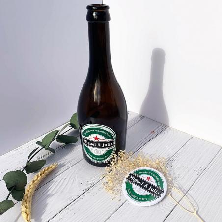 Pack Abridor Botella + Adhesivo Boda