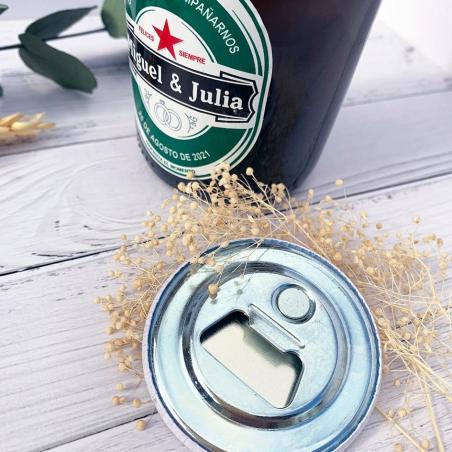 Pack Abridor Botella + Adhesivo Boda