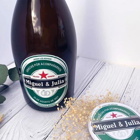 Pack Abridor Botella + Adhesivo Boda