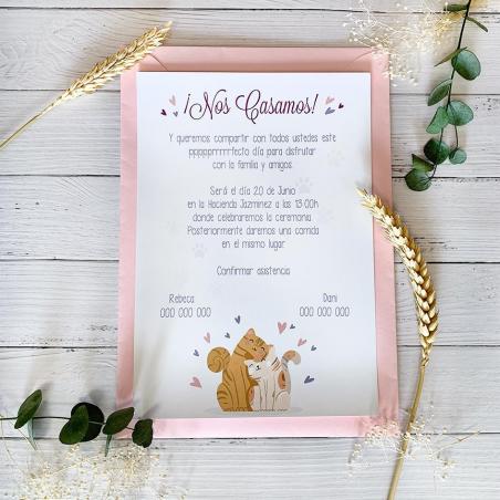 Invitación Boda Gatitos