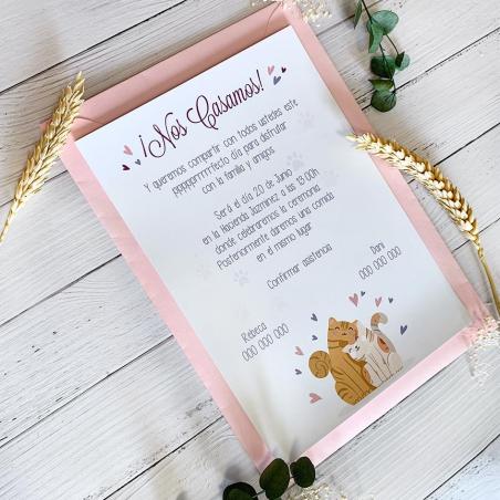 Invitación Boda Gatitos