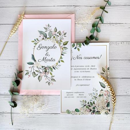 Tarjeta de Boda Elegante barata