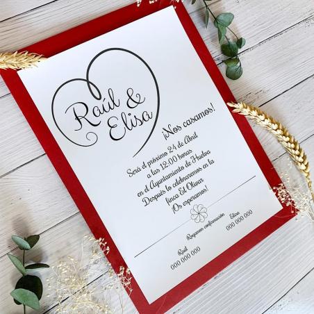 Invitación Corazón barata