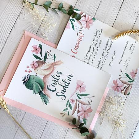 Tarjeta de Boda Pájaros
