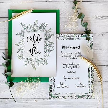 Tarjeta de Boda Ramas