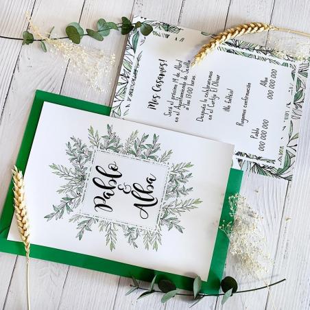 Tarjeta de Boda Ramas