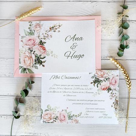 Tarjeta de Boda Rosas