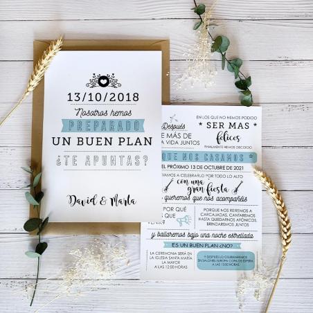 Invitación de boda moderna