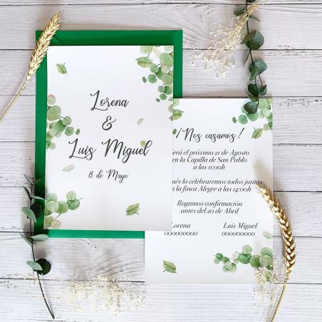 Invitación Verde Eucalipto