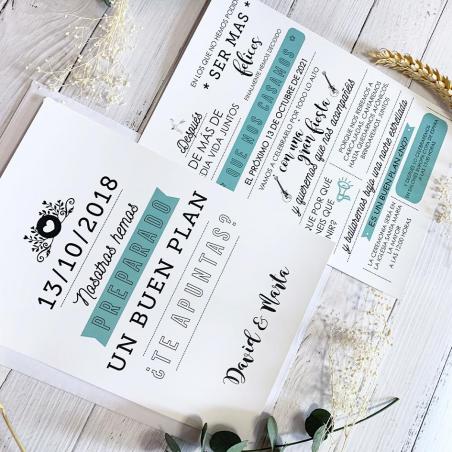 Invitación Moderna Mint