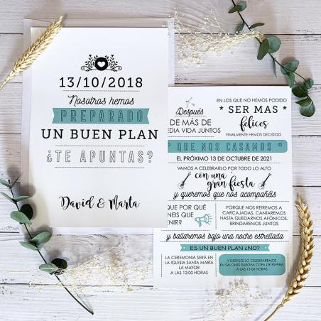 Invitación Moderna Mint