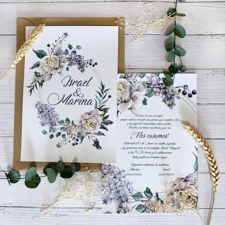 Invitación de Boda Peonias