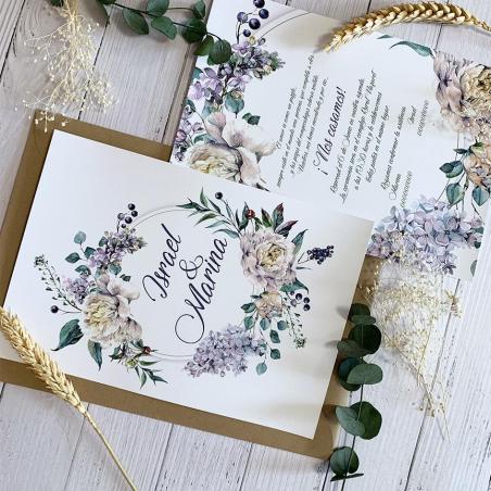 Invitación de Boda Peonias