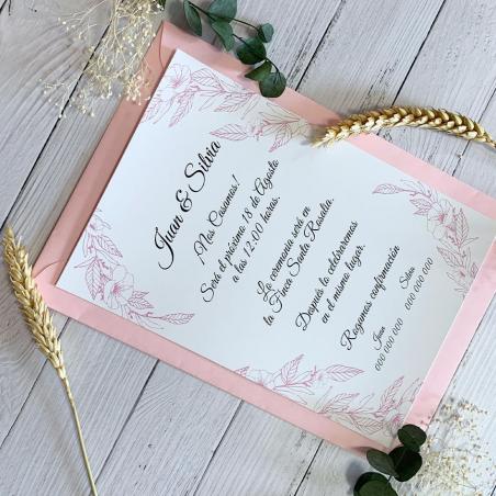 Tarjeta Boda Tonos Rosa Elegante