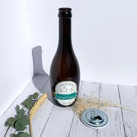 Pack Abridor Botella y Pegatina Boda