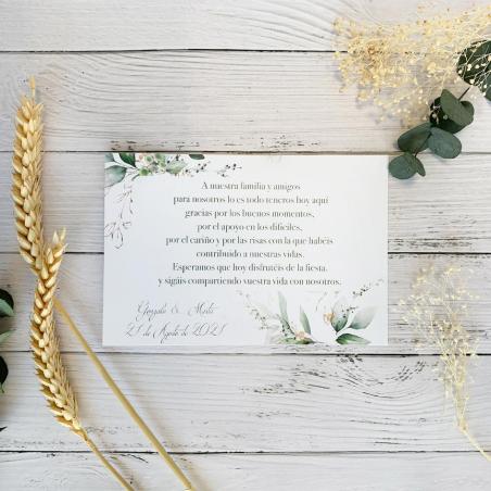 Tarjeta de agradecimiento Floral Oro
