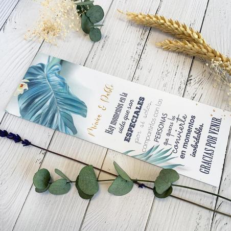 Tarjeta de Agradecimiento Tropical Azul
