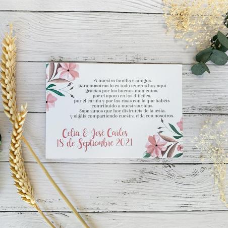 Tarjeta de Agradecimiento para Invitados de Boda