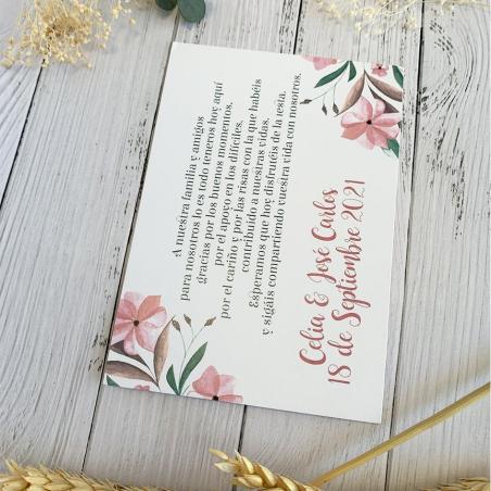 Tarjeta de Agradecimiento para Invitados de Boda