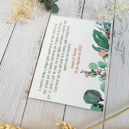 Tarjeta de Agradecimiento para Boda