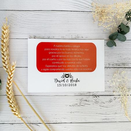 Tarjeta de agradecimiento Moderna Roja