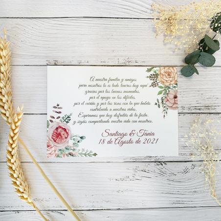 Tarjeta de Agradecimiento Floral