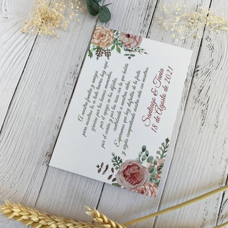 Tarjeta de Agradecimiento Floral