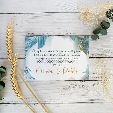 Tarjeta de agradecimiento Floral Azul