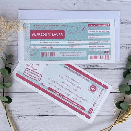 Invitación de Boda Tarjeta de Embarque