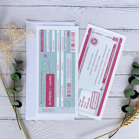 Invitación de Boda Tarjeta de Embarque