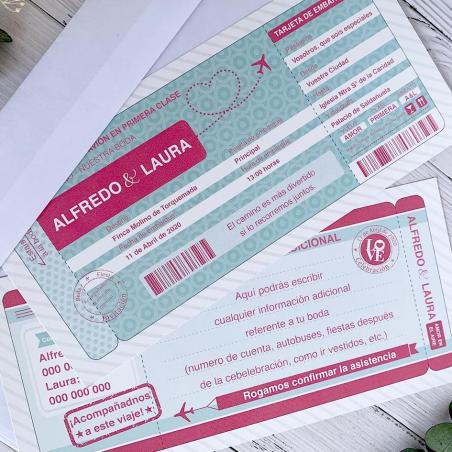 Invitación de Boda Tarjeta de Embarque