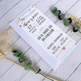 Invitación de Boda Moderna Banderines 2