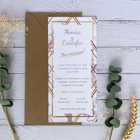 Invitación de Boda Marmoleada