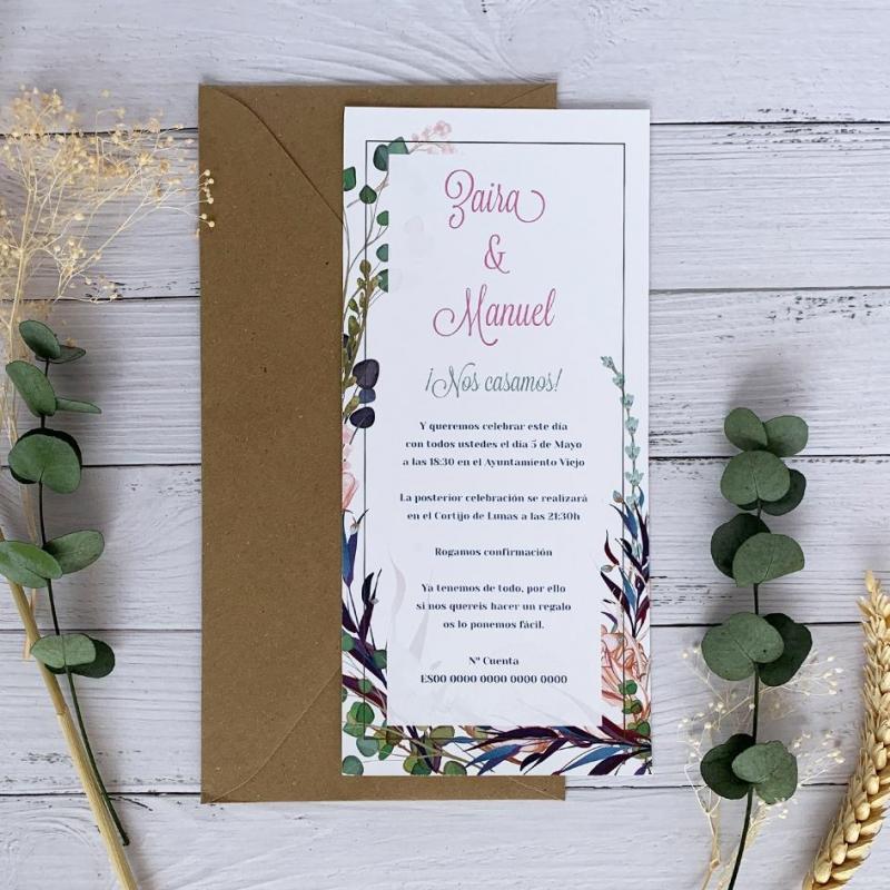 Invitación de Boda floral Invitación de Boda floral