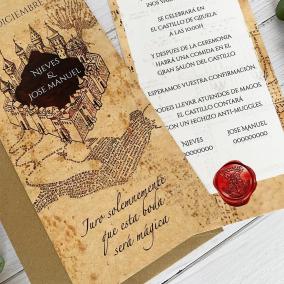 Invitación Boda Mapa Merodeador 2