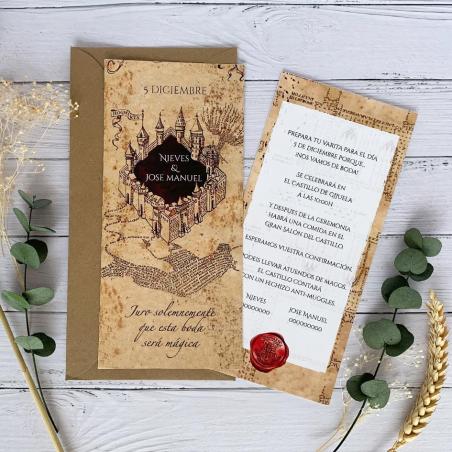 Invitación Boda Mapa Merodeador