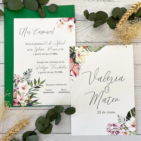 invitacion de boda flores