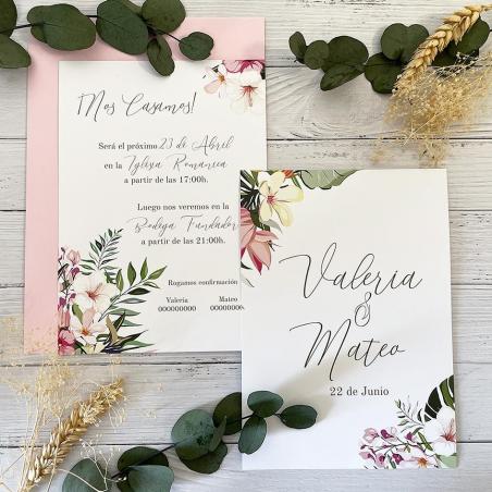 invitacion de boda flor