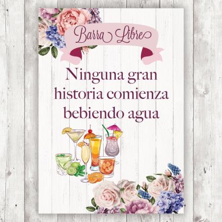 Cartel Boda Barra Libre